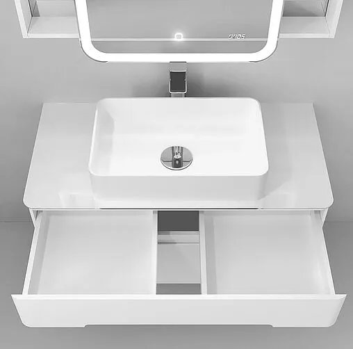 Тумба под умывальник подвесная Jorno Bosko 100 белый Bos.01.100/P/W Тумба под умывальник подвесная Jorno Bosko 100 белый Bos.01.100/P/W