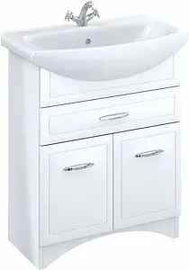 Тумба-умывальник напольная Milardo Victoria 75 белый VIC75W1M95+0027500M28 Тумба-умывальник напольная Milardo Victoria 75 белый VIC75W1M95+0027500M28, 1