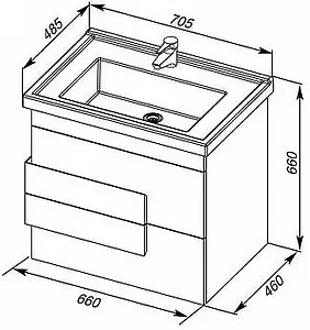 Тумба-умывальник Aquanet Мадейра 70 дуб кантри/белый 00183070+00182323 Тумба-умывальник Aquanet Мадейра 70 дуб кантри/белый 00183070+00182323, 2