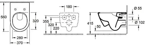 Унитаз подвесной безободковый Villeroy&amp;Boch Subway 2.0 белый 5614R001