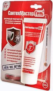 Клей-герметик анаэробный 60г красный СантехМастер Гель 61037 Клей-герметик анаэробный 60г красный СантехМастер Гель 61037, 3