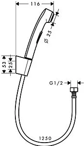Гигиенический душ с держателем Hansgrohe шлифованная медь 32129950, 2