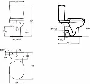 Унитаз-компакт Ideal Standard Connect Classic белый E804801 Унитаз-компакт Ideal Standard Connect Classic белый E804801, 2
