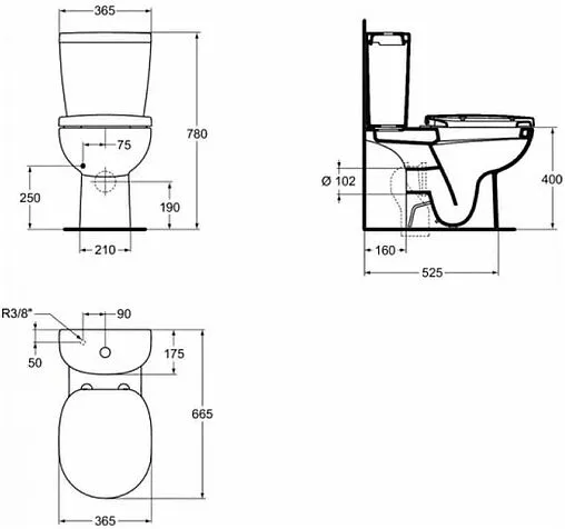 Унитаз-компакт Ideal Standard Connect Classic белый E804801 Унитаз-компакт Ideal Standard Connect Classic белый E804801