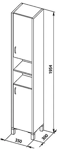 Шкаф-пенал напольный Aquanet Донна 35 R дуб светлый 00168934