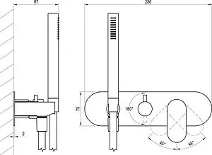 Смеситель для душа скрытого монтажа Ravak Eleganta графит X070337 Смеситель для душа скрытого монтажа Ravak Eleganta графит X070337, 2