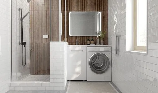 Тумба под умывальник напольная над стиральной машиной Raval Forte 110 L белый For.01.110.L/N/W