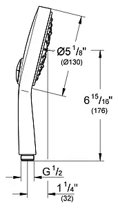 Лейка ручного душа Grohe Power&Soul Cosmopolitan белый 27663LS0, 2