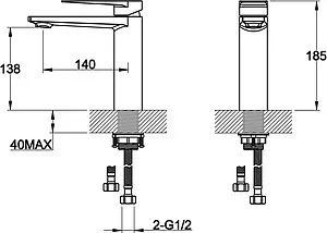 Смеситель для раковины BelBagno Carin хром CAR-LVMA-CRM Смеситель для раковины BelBagno Carin хром CAR-LVMA-CRM, 2