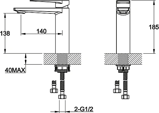 Смеситель для раковины BelBagno Carin хром CAR-LVMA-CRM