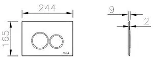Клавиша смыва для унитаза VitrA Origin 740-2450 черный глянцевый Клавиша смыва для унитаза VitrA Origin 740-2450 черный глянцевый, 2