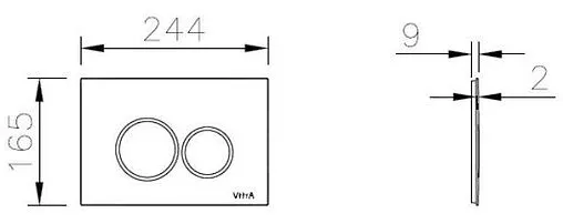 Клавиша смыва для унитаза VitrA Origin 740-2450 черный глянцевый