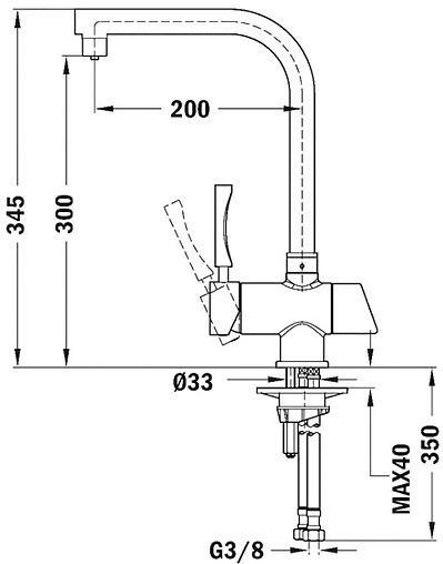 Смеситель для кухни с подключением к фильтру Teka OS 206 хром 182060200