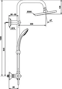 Душевая система с термостатом для душа Ideal Standard IdealRain хром A6037AA Душевая система с термостатом для душа Ideal Standard IdealRain хром A6037AA, 2