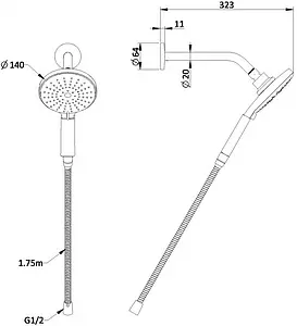 Душевая стойка Swedbe Calypso хром 5013, 2