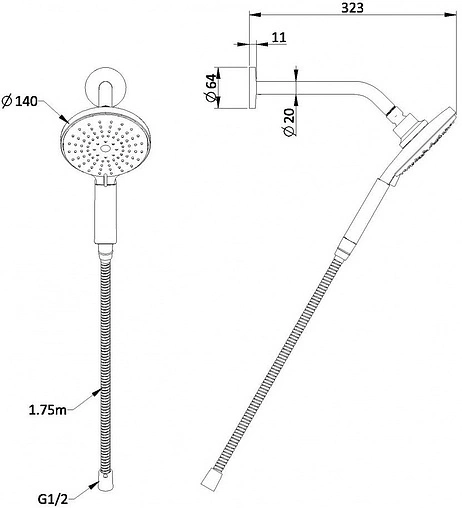 Душевая стойка Swedbe Calypso хром 5013