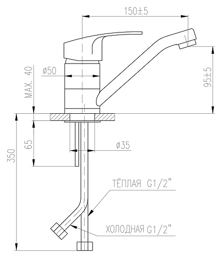 Смеситель для раковины Rav Slezak Kongo хром K015.5
