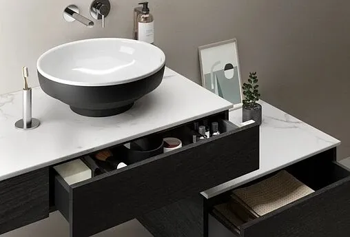 Тумба под умывальник подвесная VitrA Origin 90 R тёмный вяз 65676 Тумба под умывальник подвесная VitrA Origin 90 R тёмный вяз 65676