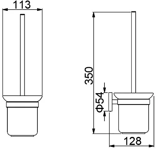 Ёршик для унитаза Timo Saona чёрный матовый 13061/03