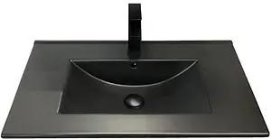 Тумба-умывальник подвесная Comforty Бонн 75 дуб тёмный/чёрный 00-00001936CF, 4