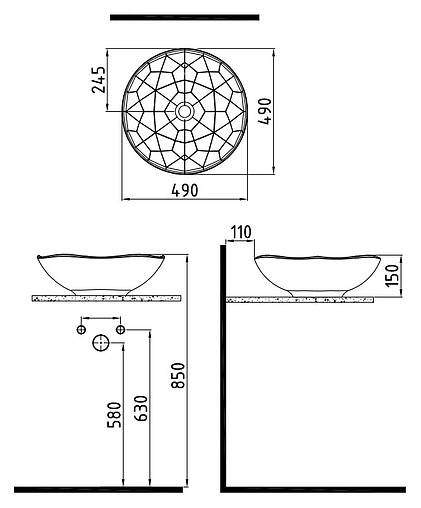 Раковина Bien Pent 49 белый PNLG04901FD0W3000