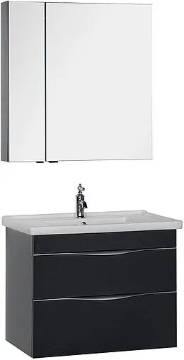 Шкаф-зеркало Aquanet Эвора 80 серый антрацит 184026