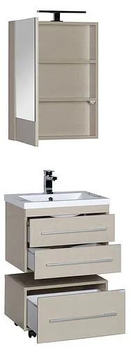 Шкаф-зеркало Aquanet Нота 58 L светлый дуб 00158856