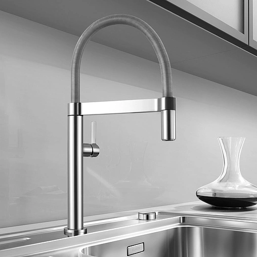 Смеситель для кухни с выдвижным изливом Blanco Culina-S нержавеющая сталь 517598