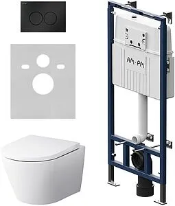 Комплект 6 в 1 Am.Pm Sense FlashClean IS100138.741701 с кнопкой черный матовый Комплект 6 в 1 Am.Pm Sense FlashClean IS100138.741701 с кнопкой черный матовый, 3