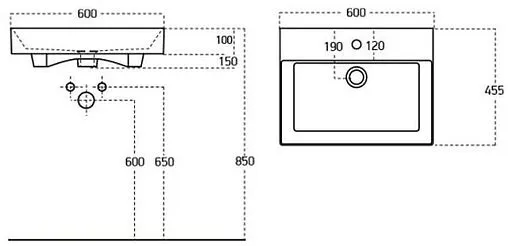 Раковина Sanovit Slim Synergy 60 белый 17060-KL