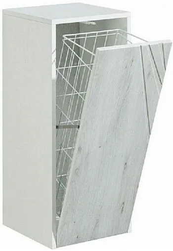 Шкаф с бельевой корзиной Aquaton Сакура 35 ольха наварра/белый 1A220703SKW80
