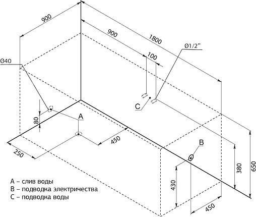 Ванна акриловая Aquanet Grenada 180x90 00203973