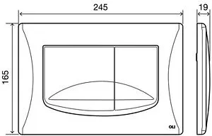 Клавиша смыва для унитаза OLI River 638501 белый глянцевый Клавиша смыва для унитаза OLI River 638501 белый глянцевый, 2