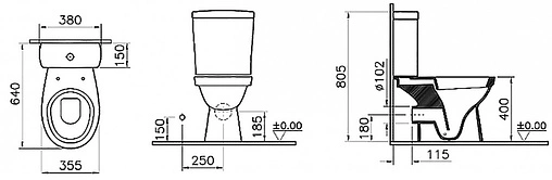 Унитаз-компакт с функцией биде Norm Eisberg белый 9844B099-7204