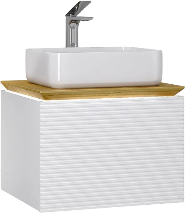 Тумба-умывальник подвесная Jorno Karat 60 белый Kar.01.60/P/W+MLN-7050H Тумба-умывальник подвесная Jorno Karat 60 белый Kar.01.60/P/W+MLN-7050H, 1