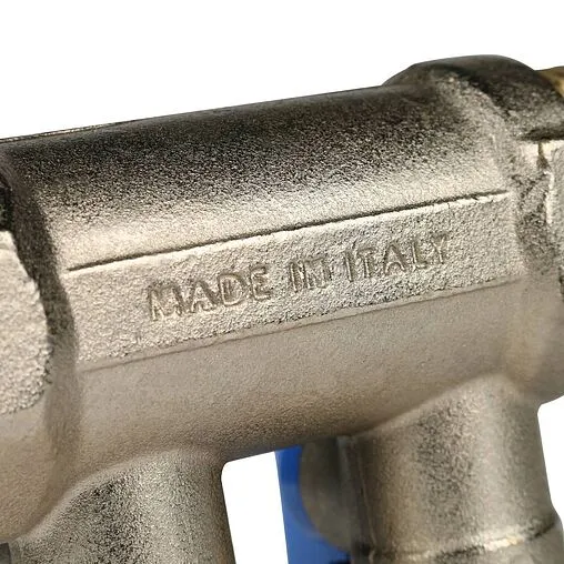 Коллектор запорный проходной 2 отвода синий 1"в/н x ½"н Stout SMB 6201 011202