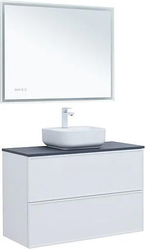 Тумба-умывальник Aquanet Арт 100 белый матовый 00313257+00318926