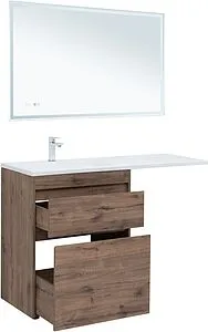 Тумба-умывальник напольная Aquanet Токио 130 L дуб веллингтон 00333652+00235501, 4