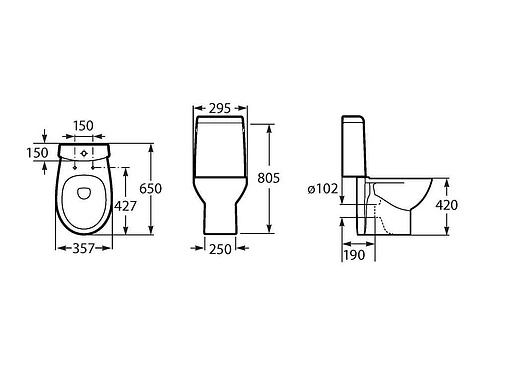Чаша унитаза Roca Victoria Nord белый 342ND7000