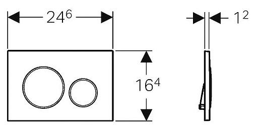 Клавиша смыва для унитаза Geberit Sigma 20 115.882.SN.1 кнопки/матовый нерж. сталь, кольца/полированная нерж. сталь