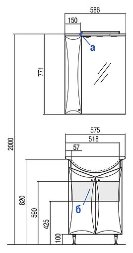 Шкаф-зеркало Aquaton Джимми 57 L белый 1A034002DJ01L