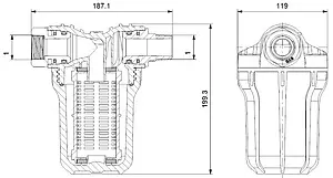 Всасывающий фильтр для установок Grundfos Scala1 99725183 Всасывающий фильтр для установок Grundfos Scala1 99725183, 2