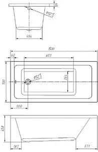 Ванна акриловая Toni Arti Noche 150х70 TA-NE-15070 Ванна акриловая Toni Arti Noche 150х70 TA-NE-15070, 2