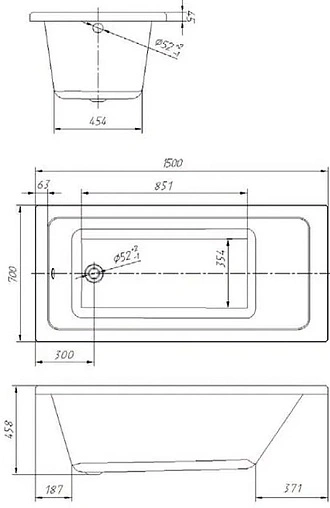 Ванна акриловая Toni Arti Noche 150х70 TA-NE-15070