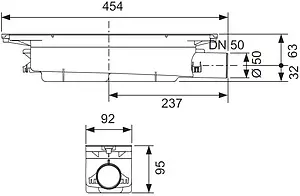 Сифон для лотка h=95мм 0.8л/сек TECEdrainprofile 673002 Сифон для лотка h=95мм 0.8л/сек TECEdrainprofile 673002, 2