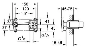 Скрытая часть смесителя для раковины Grohe 23200000, 2