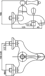 Смеситель для ванны Cezares Margot золото/белый MARGOT-VM-03/24-Bi Смеситель для ванны Cezares Margot золото/белый MARGOT-VM-03/24-Bi, 3