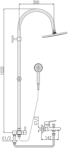 Душевая система со смесителем для душа Rav Slezak Сolorado хром CO154.5/3