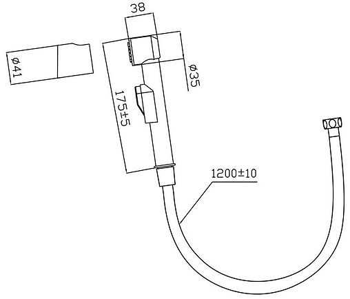 Гигиенический душ с держателем Gross Aqua Bidet хром GA1066+GA603-1.2