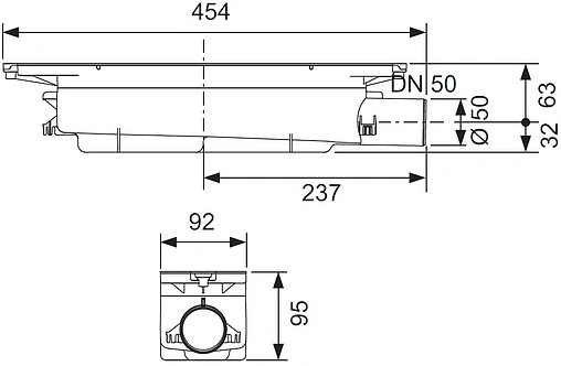 Сифон для лотка h=95мм 0.8л/сек TECEdrainprofile 673002 Сифон для лотка h=95мм 0.8л/сек TECEdrainprofile 673002